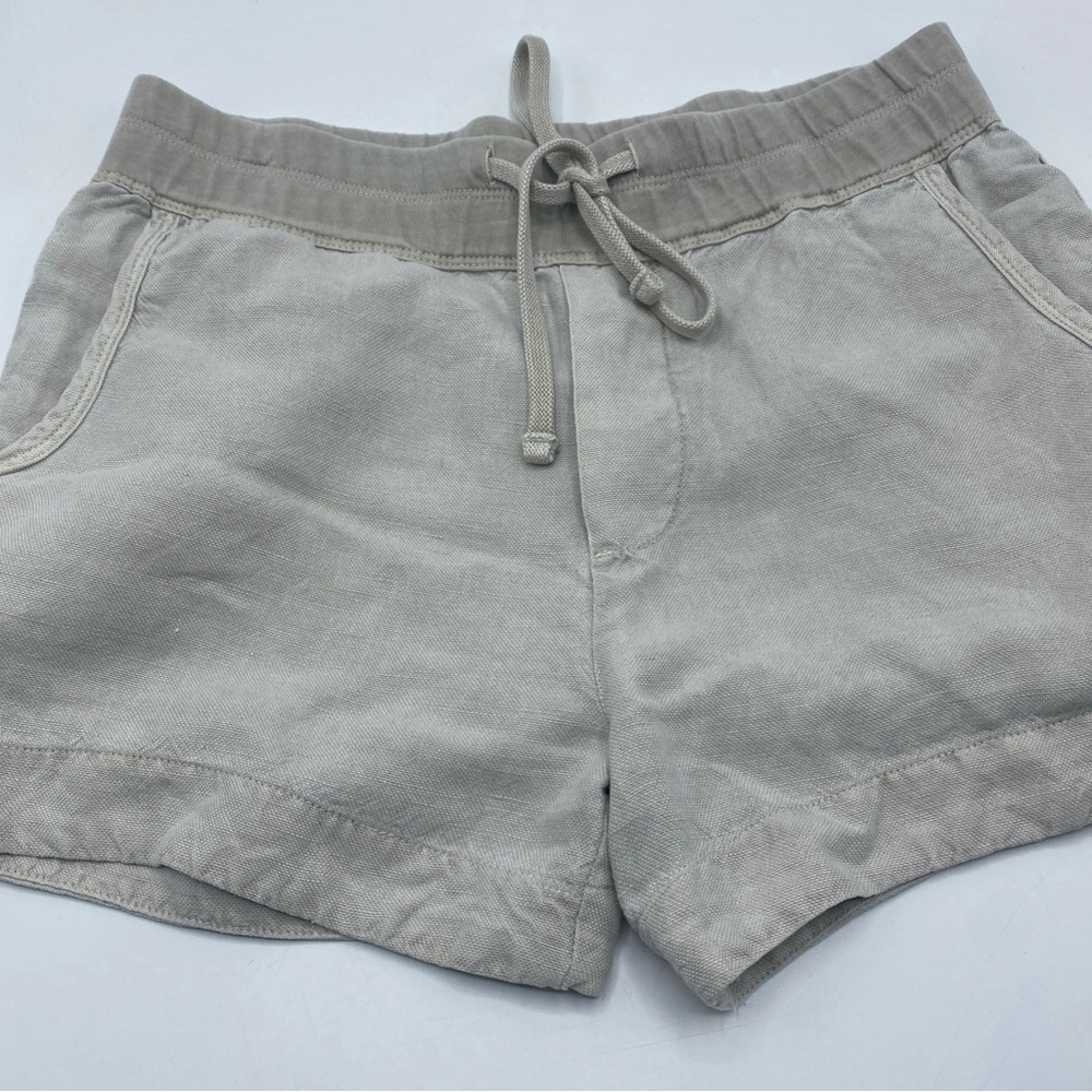 Standard James Perse Women Drawstring Utility Beige Cotton Shorts 1 Small Lounge - Picture 4 of 6